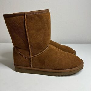 Chestnut Leather Upper FAUX FUR LINED LADIES 9 BOOTS